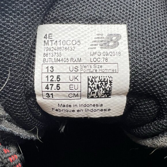 New Balance 410 V5 Shoes Men's 13 4E Black Red All Terrain Hiking Trail Running - Picture 9 of 12